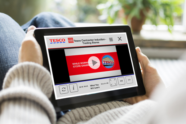 Tesco elearning content on tablet