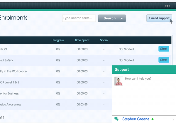 enrollments screen on Olive Learning's LMS